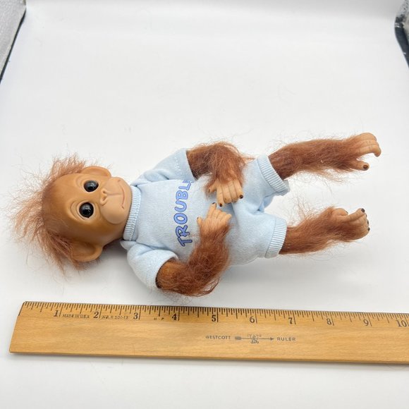 Ashton Drake Baby Monkey Orangutan Wispy Hair Soft Poseable Boy Doll TROUBLE - Picture 9 of 10
